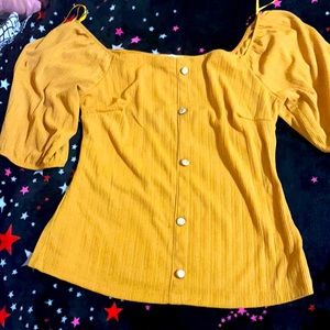 Mustard yellow doll shirt